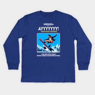 Jumping the Shark 80s Game Kids Long Sleeve T-Shirt